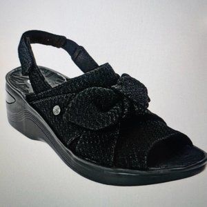 BZEES DAISY WASHABLE SLINGBACK BOW SANDAL BLACK SIZE 11 W